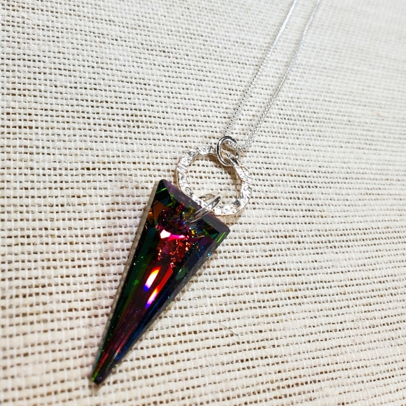 Swarovski Crystal multi-colored spike pendant - Picture 1 of 3